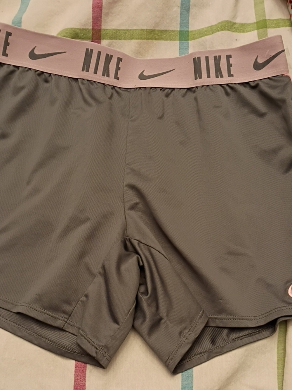 Nike Gray Shorts with Pink Logo Waistband